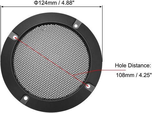 uxcell Speaker Grill Cover 4 Inch Mesh Decorative Circle Subwoofer Guard Protector Black in Saudi Arabia