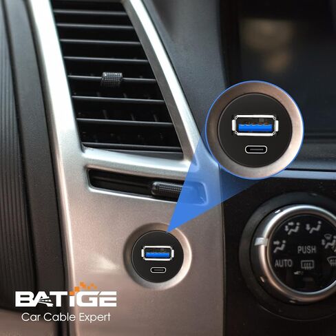 BATIGE USB 3.0 إلى النوع C 3.0 كابل تركيب السيارة مزدوج المنفذ ذكر إلى أنثى تمديد كابل مقاوم للماء لسيارة شاحنة قارب دراجة نارية لوحة القيادة - 3 قدم in Kuwait