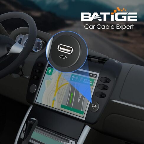BATIGE USB 3.0 إلى النوع C 3.0 كابل تركيب السيارة مزدوج المنفذ ذكر إلى أنثى تمديد كابل مقاوم للماء لسيارة شاحنة قارب دراجة نارية لوحة القيادة - 3 قدم in Kuwait