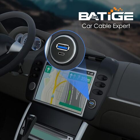 BATIGE USB 3.0 إلى النوع C 3.0 كابل تركيب السيارة مزدوج المنفذ ذكر إلى أنثى تمديد كابل مقاوم للماء لسيارة شاحنة قارب دراجة نارية لوحة القيادة - 3 قدم in Kuwait
