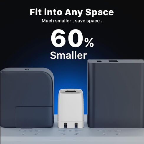 شاحن حائط USB C، شاحن AmpNergy ثنائي المنفذ 35 وات، محول شحن سريع 2 في 1 مع كابل USB-C، شاحن سريع USB-A/C PD 3.0/QC 3.0 USB C محول لهاتف iPhone 15/14/Mini/Pro/Pro Max ، آيباد برو/إير، سامسونج in Kuwait