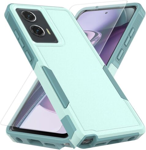 for Motorola Moto G Stylus 5G 2024 Case with Tempered Glass Screen Protector,Dual Layer Heavy Duty Cell Phone Cover Tough Rugged Bumper Shockproof Protective Case Cover (Mint Green) in Saudi Arabia