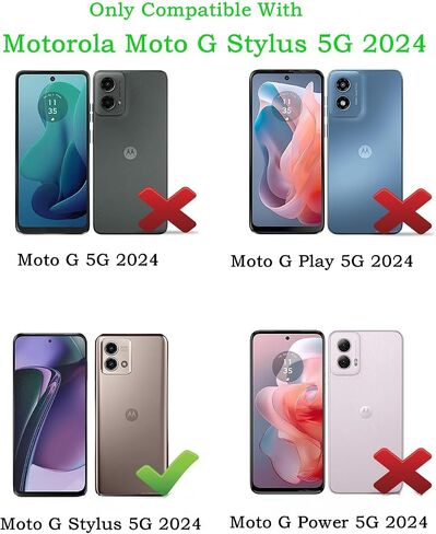for Motorola Moto G Stylus 5G 2024 Case with Tempered Glass Screen Protector,Dual Layer Heavy Duty Cell Phone Cover Tough Rugged Bumper Shockproof Protective Case Cover (Mint Green) in Saudi Arabia