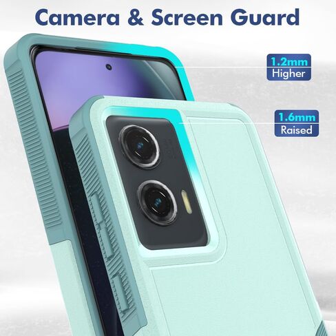 for Motorola Moto G Stylus 5G 2024 Case with Tempered Glass Screen Protector,Dual Layer Heavy Duty Cell Phone Cover Tough Rugged Bumper Shockproof Protective Case Cover (Mint Green) in Saudi Arabia