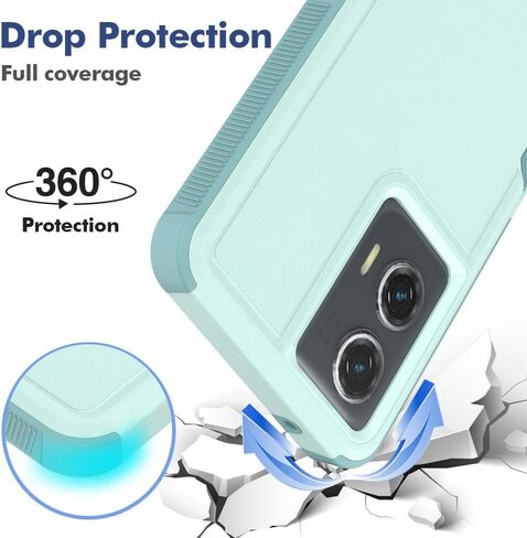 for Motorola Moto G Stylus 5G 2024 Case with Tempered Glass Screen Protector,Dual Layer Heavy Duty Cell Phone Cover Tough Rugged Bumper Shockproof Protective Case Cover (Mint Green) in Saudi Arabia