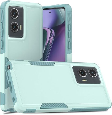 for Motorola Moto G Stylus 5G 2024 Case with Tempered Glass Screen Protector,Dual Layer Heavy Duty Cell Phone Cover Tough Rugged Bumper Shockproof Protective Case Cover (Mint Green) in Saudi Arabia