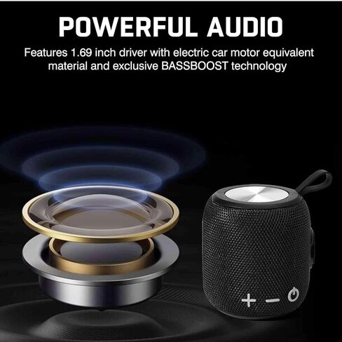 UrbanX Bluetooth Speaker: Powerful Stereo Sound, IPX7 Waterproof, True Wireless Stereo Pairing, Portable Design, Latest Bluetooth V5.2 - Perfect for Beach, Outdoor, Home, Parties- Black in Saudi Arabia