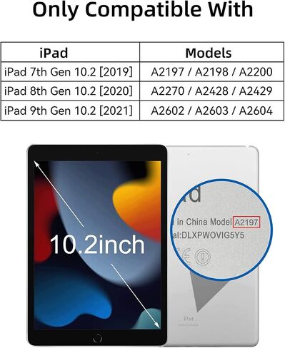 DUNNO Case for iPad 9th/ 8th/ 7th Generation (iPad 10.2-Inch 2021/2020/2019), Shockproof Magnetic Multi-Angles Stand Cover Case with Pen Holder & Card Pocket, Auto Wake/Sleep (Black) in Saudi Arabia