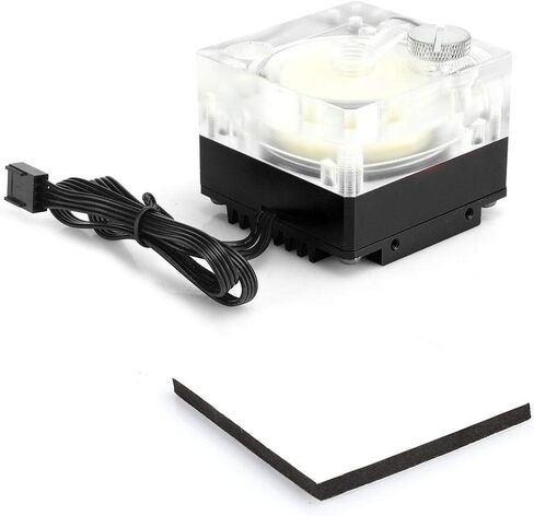 500L / H Water Cooling Pump for PC CPU Pump Liquid Cooling Acrylic Aluminum Computer Accessory Heat Sink Mute for PWM Control 9.6W G1 / 4 Thread CPU Water Cooling Pump(Black) in Saudi Arabia