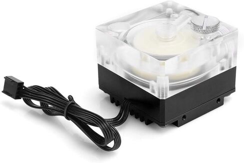 500L / H Water Cooling Pump for PC CPU Pump Liquid Cooling Acrylic Aluminum Computer Accessory Heat Sink Mute for PWM Control 9.6W G1 / 4 Thread CPU Water Cooling Pump(Black) in Saudi Arabia