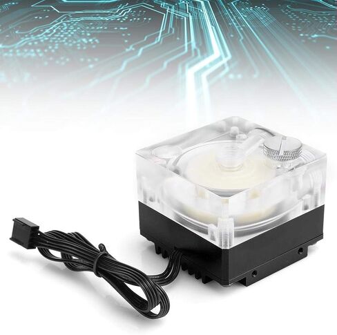500L / H Water Cooling Pump for PC CPU Pump Liquid Cooling Acrylic Aluminum Computer Accessory Heat Sink Mute for PWM Control 9.6W G1 / 4 Thread CPU Water Cooling Pump(Black) in Saudi Arabia