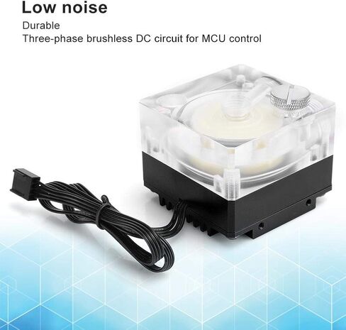 500L / H Water Cooling Pump for PC CPU Pump Liquid Cooling Acrylic Aluminum Computer Accessory Heat Sink Mute for PWM Control 9.6W G1 / 4 Thread CPU Water Cooling Pump(Black) in Saudi Arabia