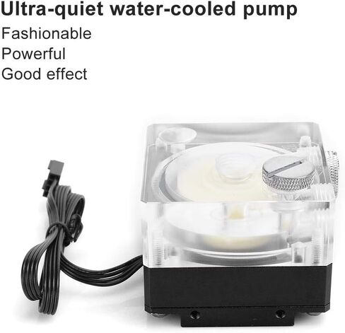 500L / H Water Cooling Pump for PC CPU Pump Liquid Cooling Acrylic Aluminum Computer Accessory Heat Sink Mute for PWM Control 9.6W G1 / 4 Thread CPU Water Cooling Pump(Black) in Saudi Arabia