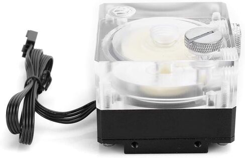 500L / H Water Cooling Pump for PC CPU Pump Liquid Cooling Acrylic Aluminum Computer Accessory Heat Sink Mute for PWM Control 9.6W G1 / 4 Thread CPU Water Cooling Pump(Black) in Saudi Arabia