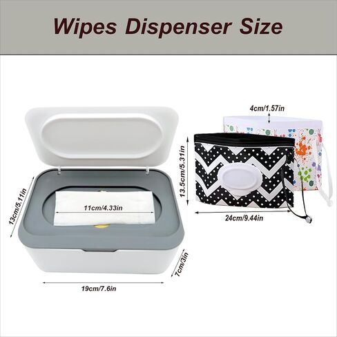 Wet Wipes Dispenser，Baby Wipe Holder with 2 Pcs Portable Travel Wipes Container，refillable wipes container with Moisture Resistant Seal for travel, Office and Home.（Blue） in Saudi Arabia