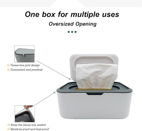 Wet Wipes Dispenser，Baby Wipe Holder with 2 Pcs Portable Travel Wipes Container，refillable wipes container with Moisture Resistant Seal for travel, Office and Home.（Blue） in Saudi Arabia
