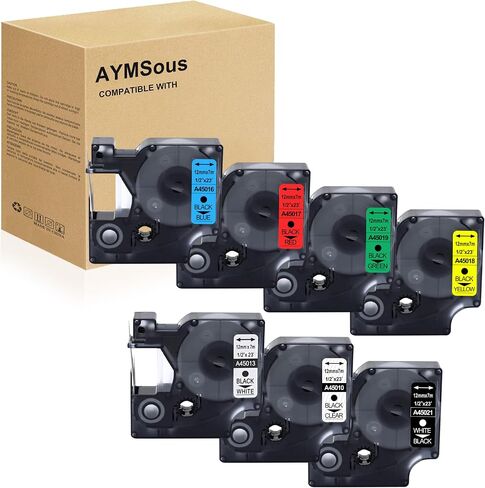 Black on White Label Tape Compatible for DYMO D1 Label Tape 45013 for DYMO D1 A45013 (10-Pack) in Saudi Arabia