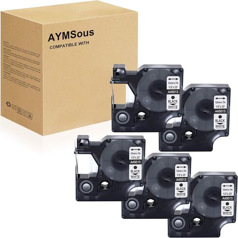 Black on White Label Tape Compatible for DYMO D1 Label Tape 45013 for DYMO D1 A45013 (10-Pack) in Saudi Arabia