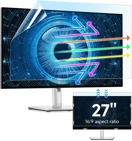 IPROKKO 【2 Pack】 27 inch Anti-Blue Light monitor Screen Protector for 16:9 Widescreen,Removable Anti Glare Blue Light Blocking Screen Filter，LED PC Anti-UV Eye Protection Filter Film in Saudi Arabia