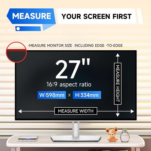 IPROKKO 【2 Pack】 27 inch Anti-Blue Light monitor Screen Protector for 16:9 Widescreen,Removable Anti Glare Blue Light Blocking Screen Filter，LED PC Anti-UV Eye Protection Filter Film in Saudi Arabia