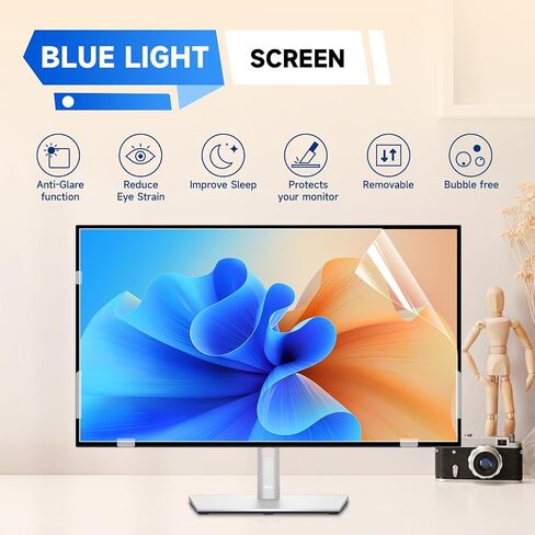 IPROKKO 【2 Pack】 27 inch Anti-Blue Light monitor Screen Protector for 16:9 Widescreen,Removable Anti Glare Blue Light Blocking Screen Filter，LED PC Anti-UV Eye Protection Filter Film in Saudi Arabia