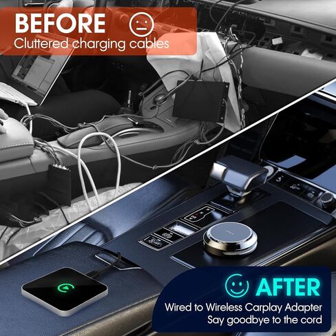 Wireless CarPlay Adapter 2024 Upgrade, Converting Wired CarPlay to Wireless Control, Plug and Play car Wireless Adapter, Suitable for Cars, Android and Apple iPhone iOS 10+ in Saudi Arabia
