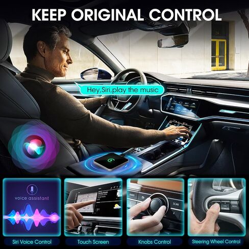 Wireless CarPlay Adapter 2024 Upgrade, Converting Wired CarPlay to Wireless Control, Plug and Play car Wireless Adapter, Suitable for Cars, Android and Apple iPhone iOS 10+ in Saudi Arabia
