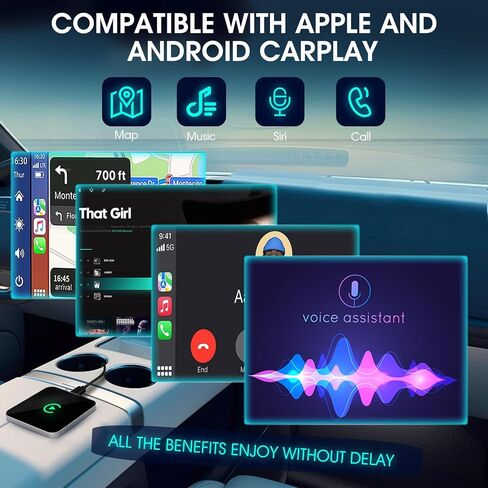 Wireless CarPlay Adapter 2024 Upgrade, Converting Wired CarPlay to Wireless Control, Plug and Play car Wireless Adapter, Suitable for Cars, Android and Apple iPhone iOS 10+ in Saudi Arabia