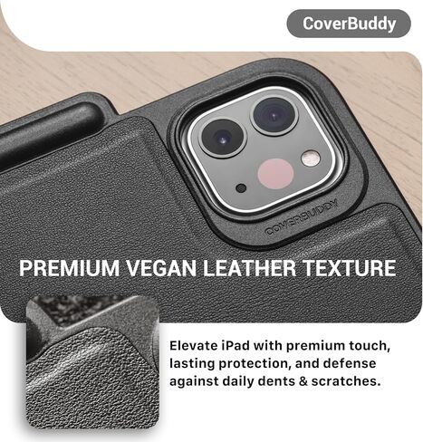 حافظة SWITCHEASY CoverBuddy [المُحسّنة] لجهاز iPad Pro 11 بوصة متوافقة مع لوحة المفاتيح السحرية ولوحة المفاتيح الذكية (لوحة المفاتيح غير متضمنة) | لجهاز iPad Pro 11 بوصة من الجيل الأول إلى الرابع / iPad Air 4-5 مقاس 10.9 بوصة، جلد أسود in Kuwait