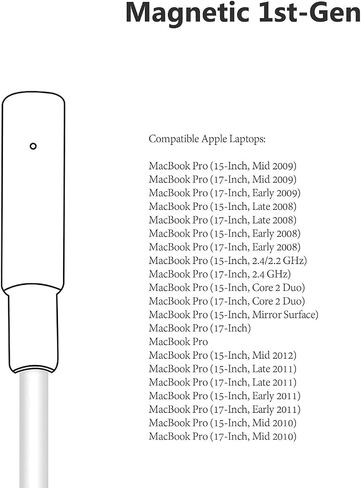 شاحن بديل صغير بقدرة 85 وات متوافق مع جهاز Mac Book Pro 15 17 بوصة قبل منتصف عام 2012 من الجيل الأول المغناطيسي من النوع L A1286 A1211 A1290 A1297 A1226 A1175 A1150 A1343 A1229 A1151 A1172 A1222 محول طاقة تيار متردد in Saudi Arabia