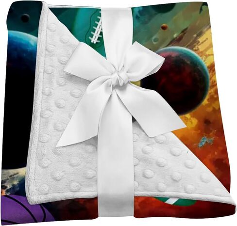 بطانية البيسبول للأطفال الصغار، بطانيات سرير مزدوجة الطبقات للفتيات الصغيرات، بطانيات ناعمة دافئة لكرة السلة للرضع - بطانية داعمة منقط، بطانية صغيرة قابلة للتنفس للأطفال in Kuwait