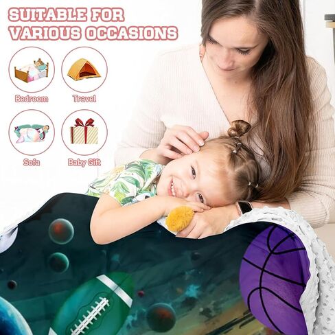 بطانية البيسبول للأطفال الصغار، بطانيات سرير مزدوجة الطبقات للفتيات الصغيرات، بطانيات ناعمة دافئة لكرة السلة للرضع - بطانية داعمة منقط، بطانية صغيرة قابلة للتنفس للأطفال in Kuwait