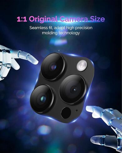 for iPhone 15 Pro/iPhone 15 Pro Max Camera Lens Protector [Drop Protection] [Full Coverage] [3D Metal] [Case Friendly] Tempered Glass Camera Cover for iPhone 15 Pro Max Titanium Black in Saudi Arabia