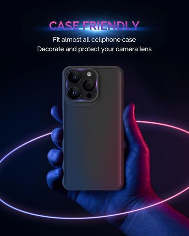 for iPhone 15 Pro/iPhone 15 Pro Max Camera Lens Protector [Drop Protection] [Full Coverage] [3D Metal] [Case Friendly] Tempered Glass Camera Cover for iPhone 15 Pro Max Titanium Black in Saudi Arabia