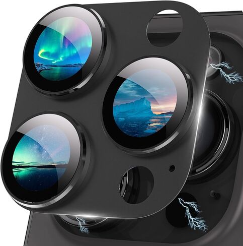 for iPhone 15 Pro/iPhone 15 Pro Max Camera Lens Protector [Drop Protection] [Full Coverage] [3D Metal] [Case Friendly] Tempered Glass Camera Cover for iPhone 15 Pro Max Titanium Black in Saudi Arabia