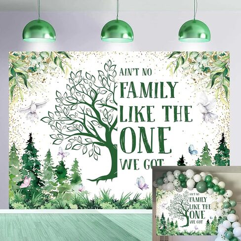 Family Reunion Backdrop Green Family Tree Reunion Decorations Welcome to Our Family Members Photography Background Welcome Family Gathering Banner Supplies Photo Props (7x5FT) in Saudi Arabia