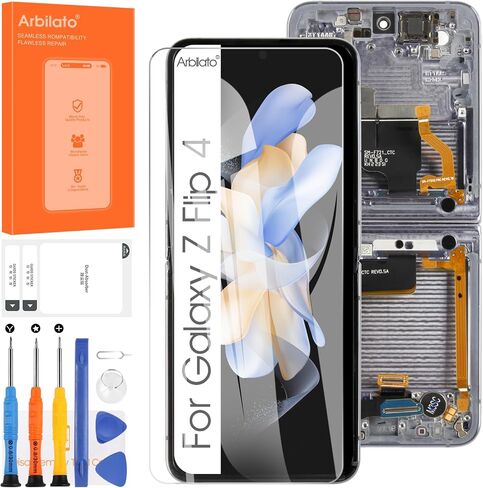 Original Screen for Samsung Galaxy Z Flip 4 Inner Foldable Screen Replacement for Galaxy Z Flip 4 5G LCD Screen SM-F721B Touch Display Digitizer Assembly Repair Parts (Blue with Frame)(US Version) in Saudi Arabia