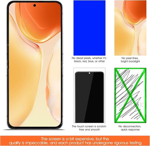 Original Screen for Samsung Galaxy Z Flip 4 Inner Foldable Screen Replacement for Galaxy Z Flip 4 5G LCD Screen SM-F721B Touch Display Digitizer Assembly Repair Parts (Blue with Frame)(US Version) in Saudi Arabia