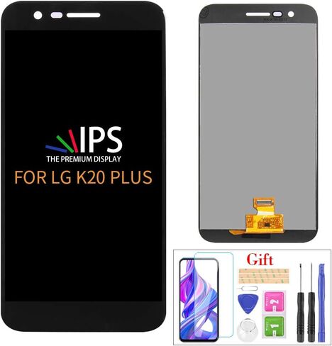 متوافق مع استبدال شاشة LG K20 Plus، مجموعة محول رقمي لشاشة LCD تعمل باللمس LG K10 2017، من أجل LG MP260 TP260 M250 (ليس لـ K20V)، مع أدوات، واقي شاشة (أسود بدون إطار) in Saudi Arabia