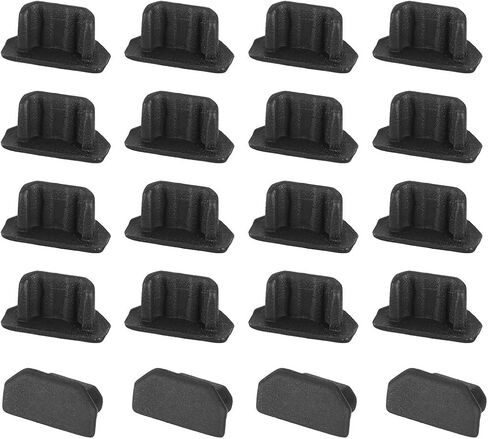 uxcell 20pcs Silicone Micro USB Cap Port Cover Anti Dust Protector 6.5mmx2.3mm Black in Saudi Arabia