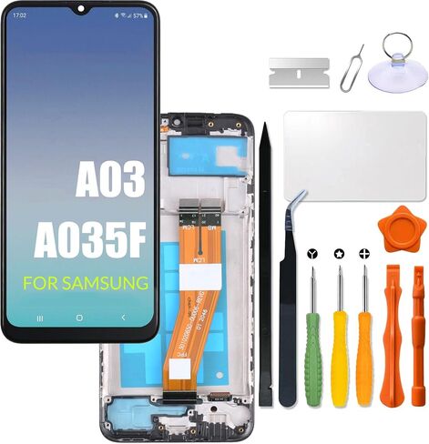 بديل لشاشة LCD Samsung Galaxy A03 مع إطار لهاتف Samsung A035F A035F/DS A035M مجموعة محول رقمي لشاشة تعمل باللمس شاشة LCD مع طقم إصلاح in Saudi Arabia