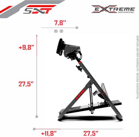 حامل عجلة سباق اكستريم سيم قمرة القيادة SXT V2 Racing Simulator - حامل عجلة السباق إصدار أحمر لـ Logitech G25، G27، G29، G920، G923، Thrustmaster وFanatec - تتضمن أقفال العجلات in Saudi Arabia