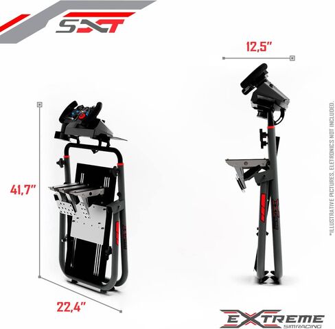 حامل عجلة سباق اكستريم سيم قمرة القيادة SXT V2 Racing Simulator - حامل عجلة السباق إصدار أحمر لـ Logitech G25، G27، G29، G920، G923، Thrustmaster وFanatec - تتضمن أقفال العجلات in Saudi Arabia