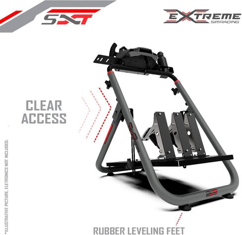حامل عجلة سباق اكستريم سيم قمرة القيادة SXT V2 Racing Simulator - حامل عجلة السباق إصدار أحمر لـ Logitech G25، G27، G29، G920، G923، Thrustmaster وFanatec - تتضمن أقفال العجلات in Saudi Arabia
