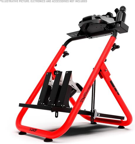 حامل عجلة سباق اكستريم سيم قمرة القيادة SXT V2 Racing Simulator - حامل عجلة السباق إصدار أحمر لـ Logitech G25، G27، G29، G920، G923، Thrustmaster وFanatec - تتضمن أقفال العجلات in Saudi Arabia