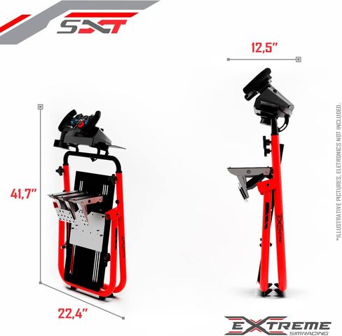 حامل عجلة سباق اكستريم سيم قمرة القيادة SXT V2 Racing Simulator - حامل عجلة السباق إصدار أحمر لـ Logitech G25، G27، G29، G920، G923، Thrustmaster وFanatec - تتضمن أقفال العجلات in Saudi Arabia