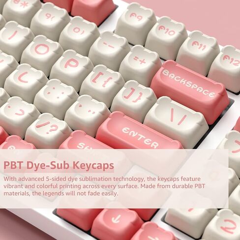 Akko PBT Keycaps Set, Dim Sum Bear OEM Profile 122-Key PBT Keycaps for Mechanical Keyboards in Saudi Arabia