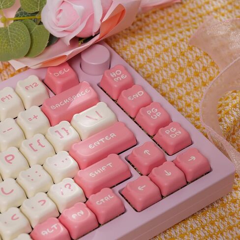 Akko PBT Keycaps Set, Dim Sum Bear OEM Profile 122-Key PBT Keycaps for Mechanical Keyboards in Saudi Arabia