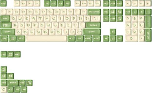 مجموعة Akko Keycaps، Matcha Bear OEM Profile 122-Key PBT Keycaps للوحات المفاتيح الميكانيكية in Kuwait