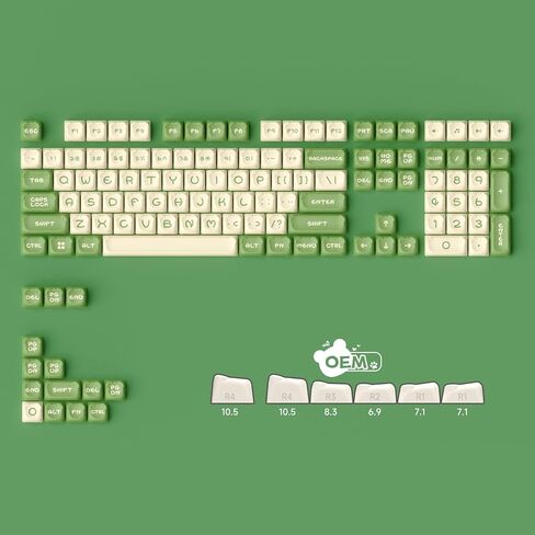 مجموعة Akko Keycaps، Matcha Bear OEM Profile 122-Key PBT Keycaps للوحات المفاتيح الميكانيكية in Kuwait